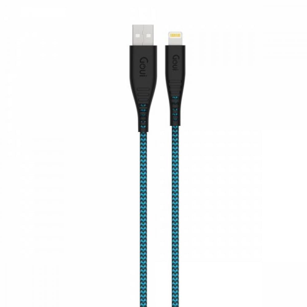 فليكس كيبل ايفون قماش USB معتمد 1.5 متر من قوي ازرق فاتح